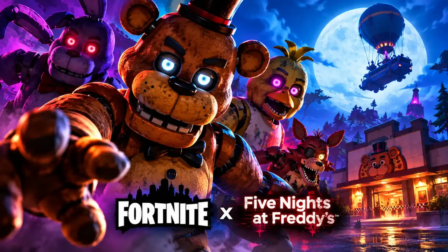 Cover Fortnite Five Nights At Freddys Fortnitemares 1600x900